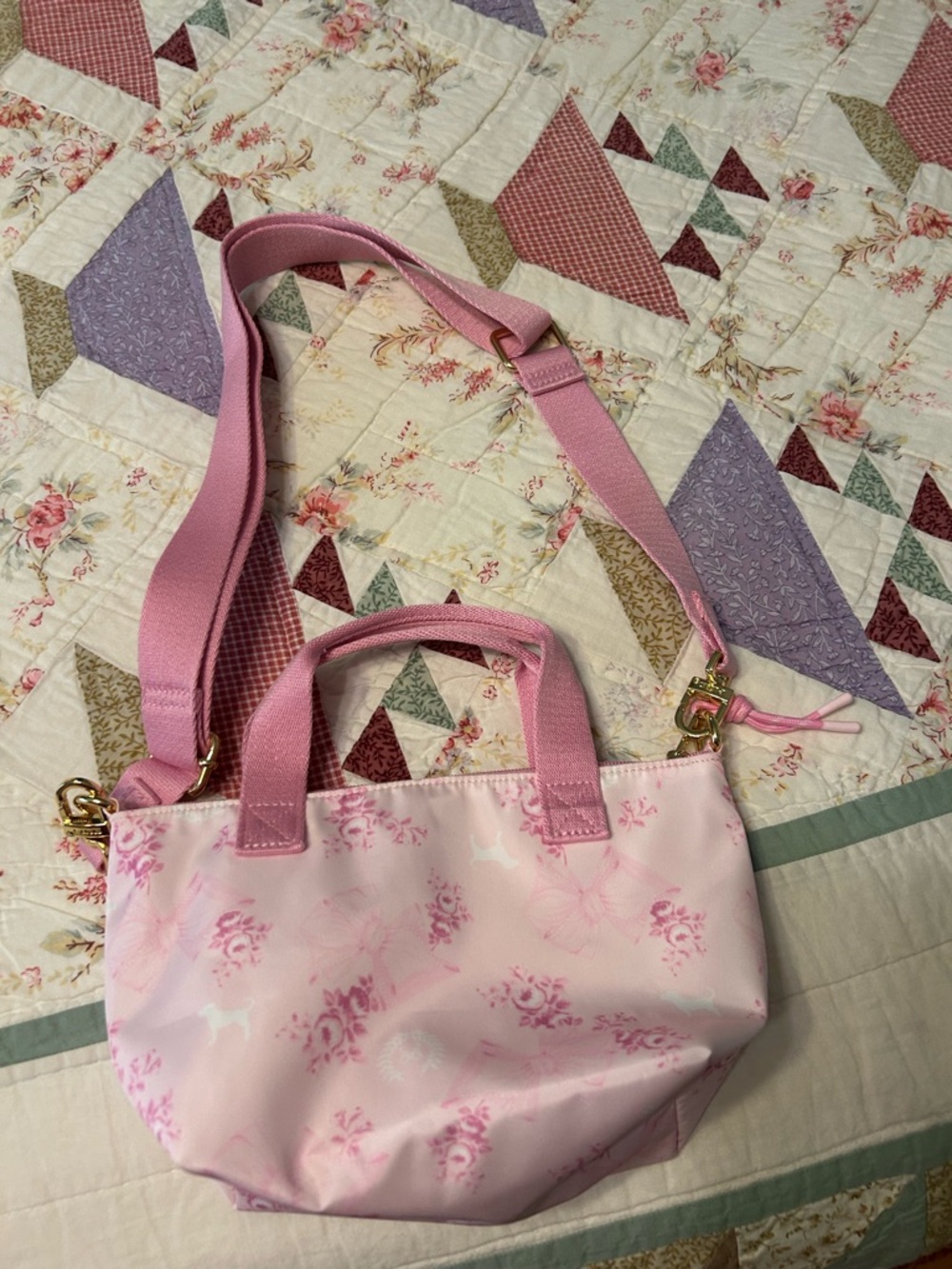 Pink love shack fancy collab mini purse rose print - Picture 3 of 6